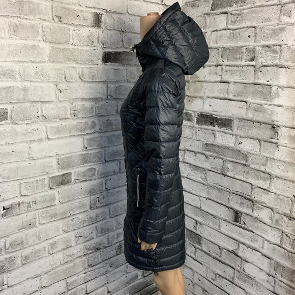 Lululemon Down Puffer Coat Liner 4 Black Hooded Athleisure Long Jacket - Picture 6 of 16